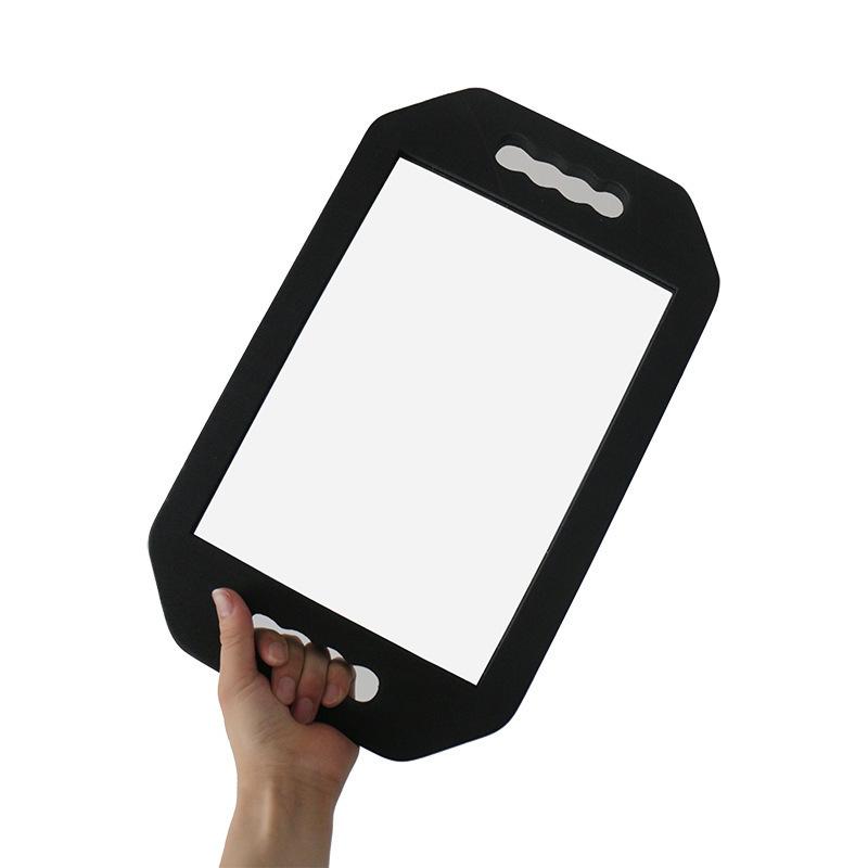 Handheld Mirror – Dual Handle Salon Mirror for Haircut, Makeup, and Back of Head Use – Distortion-Free Glass, Lightweight Durable Frame, Unisex Design – 10"x15.5", Black