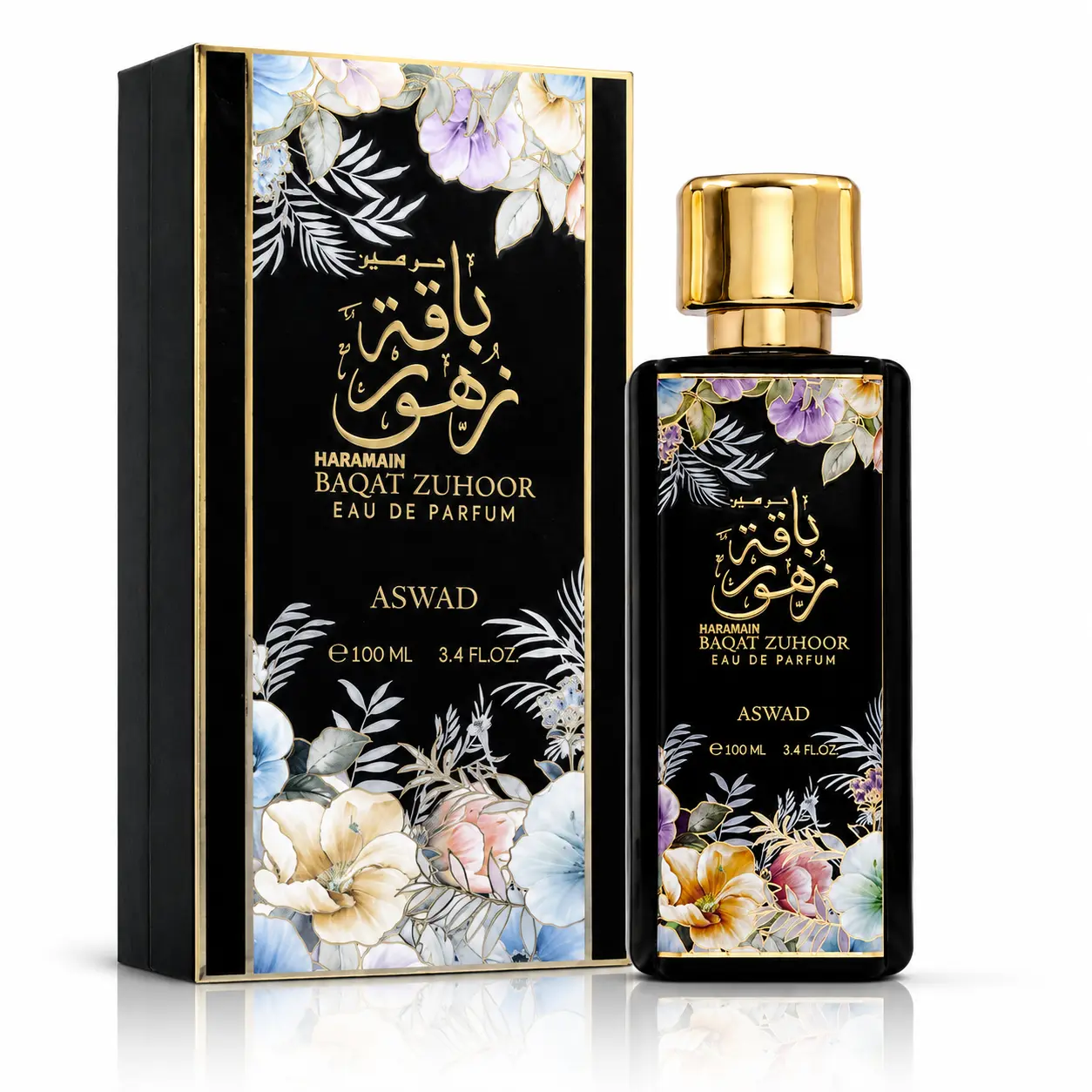 Al Haramain | Baqat Zuhoor Aswad | Unisex Fragrance | 100 ML - 3.4 OZ | Eau De Parfum | Bergamot - Orange Blossom & Patchouli