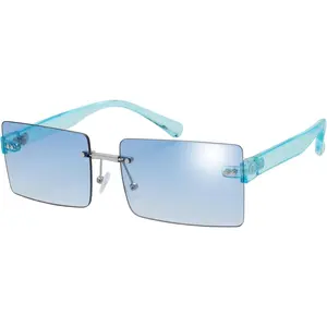Minimalist Small Rectangular Sunglasses Clear Eyewear - Exquisite Packaging
