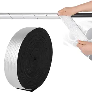 Pipe Insulation Wrap 2" Wide X 32.8 Ft Outdoor  and Foil Wrap Insulation Tape Self Adhesive for Winter Freeze Protection for Cold Hot Water Pipes for Reduce Heat Loss (1 Roll)