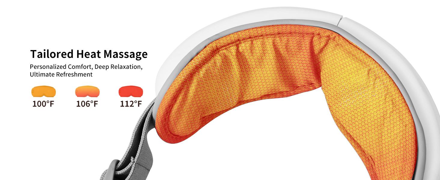 arboleaf Eye Massager with Heat, Heated Eye Massager for Migraines with Compression and Music, Wireless Eye Mask Massager with Heat, 5 Modes Portable Massaging Eye mask for Relieve Eye Strain