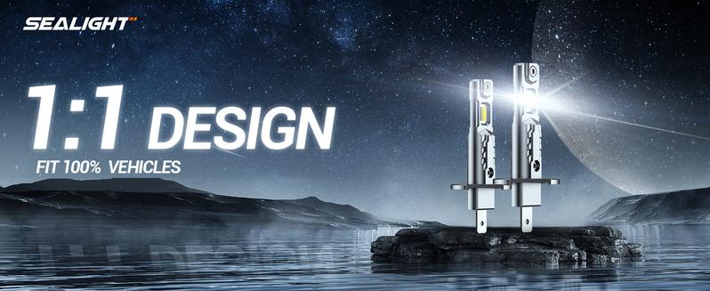 SEALIGHT 2025 Newest H1 LED Light Bulbs 28000LM 6500K Cool White 14000RPM Cooling Fan IP67 Waterproof Plug and Play Design