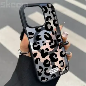 Leopard Print Clear Phone Case For iPhone 17 16 15 14 13 12 11 Pro Max Plus 16E Wireless Charge Cover