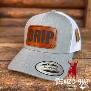 DRIP, Dripping Springs Texas Leather Patch Hat