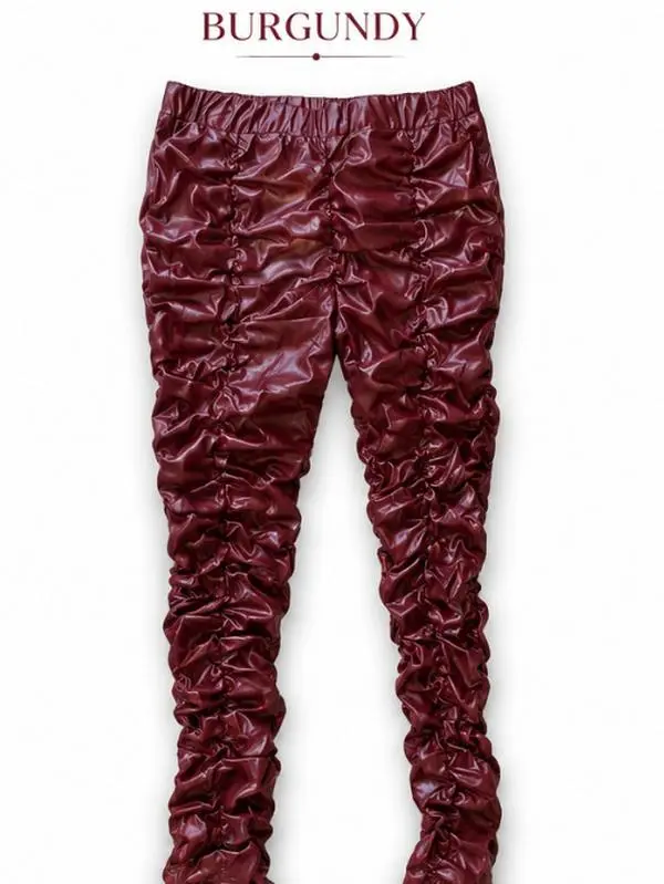 Ruched Pants Burgundy