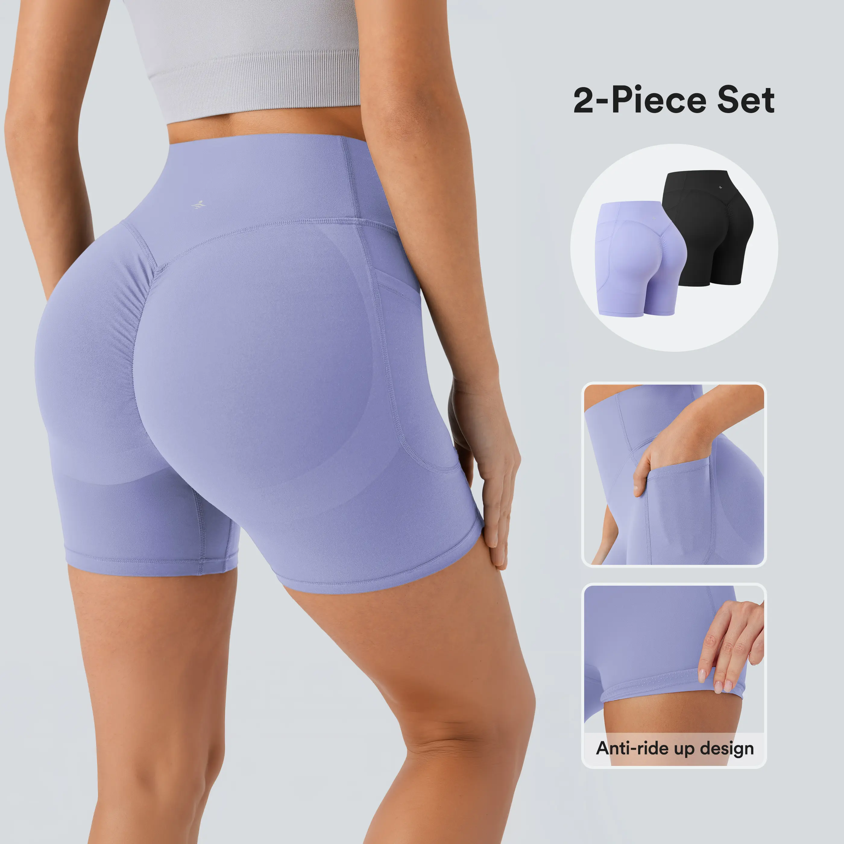 Halara 2-Piece UltraSculpt High Waisted Scrunch Butt Lifting Tummy Control Pocket Shaping Workout Biker Shorts Set Halara 2-Piece UltraSculpt High Waisted Scrunch Butt Lifting Tummy Control Pocket Shaping Workout Biker Shorts Set