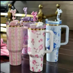 40 oz Assorted Floral Designs in Colorful Patterns, Perfect for Personalizing Beverages and Tea Lids