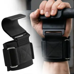 Lifting Hooks for Weight Lifting, Heavy Duty Wrist Straps for Deadlift Pull Ups, Shrugs Weightlifting Gym Workouts for Men & Women, Adjustable Straps