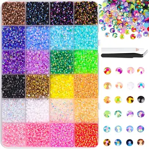 Resin Jelly Rhinestones for Crafting Multicolor 3mm Flatback Gems with the tools for Shimmer Bedazzler Kit for DIY Decor Clothing Tumblers Shoes Nails