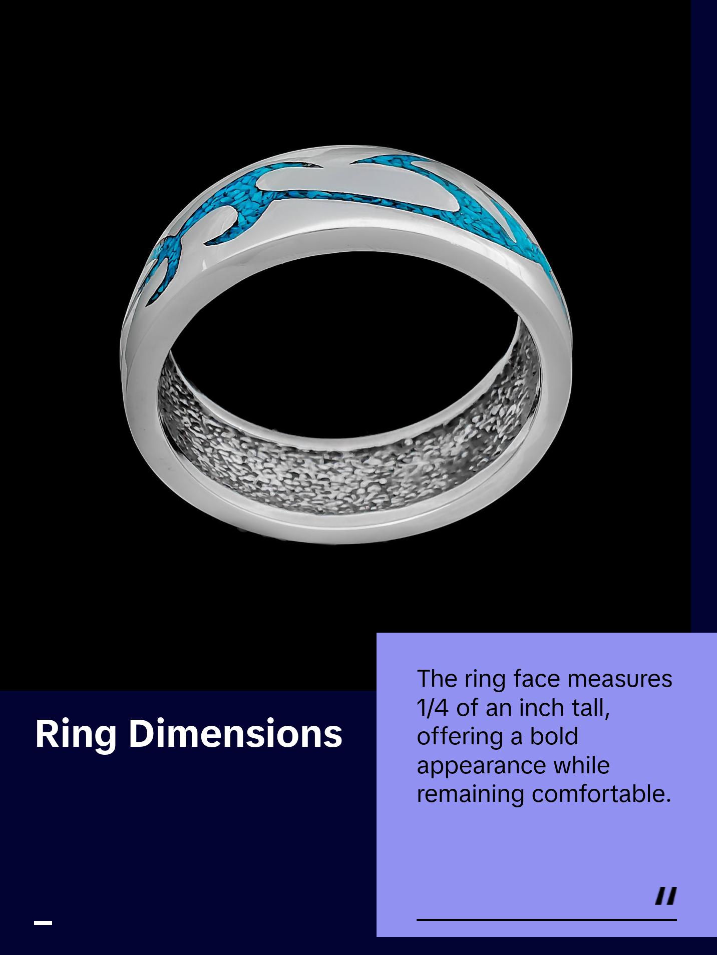 Flame Ring • 925 Sterling Silver • Tribal Design • Fire with Turquoise Accents