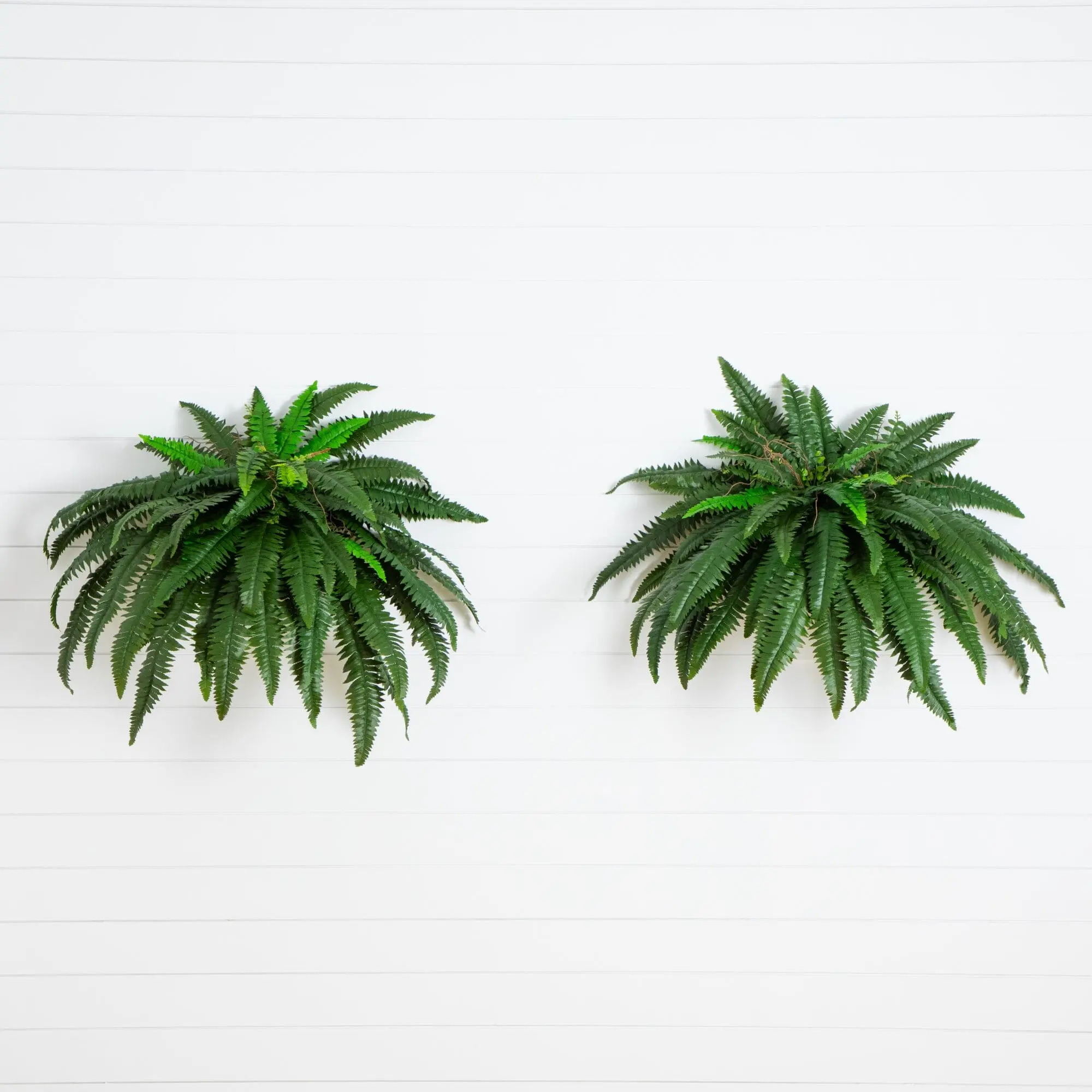 NEARLY NATURAL 48-in Decorative Boston Fern Greenery (2-Piece Set), Hanging Home Decor for Shelf Display, Great on High Shelves