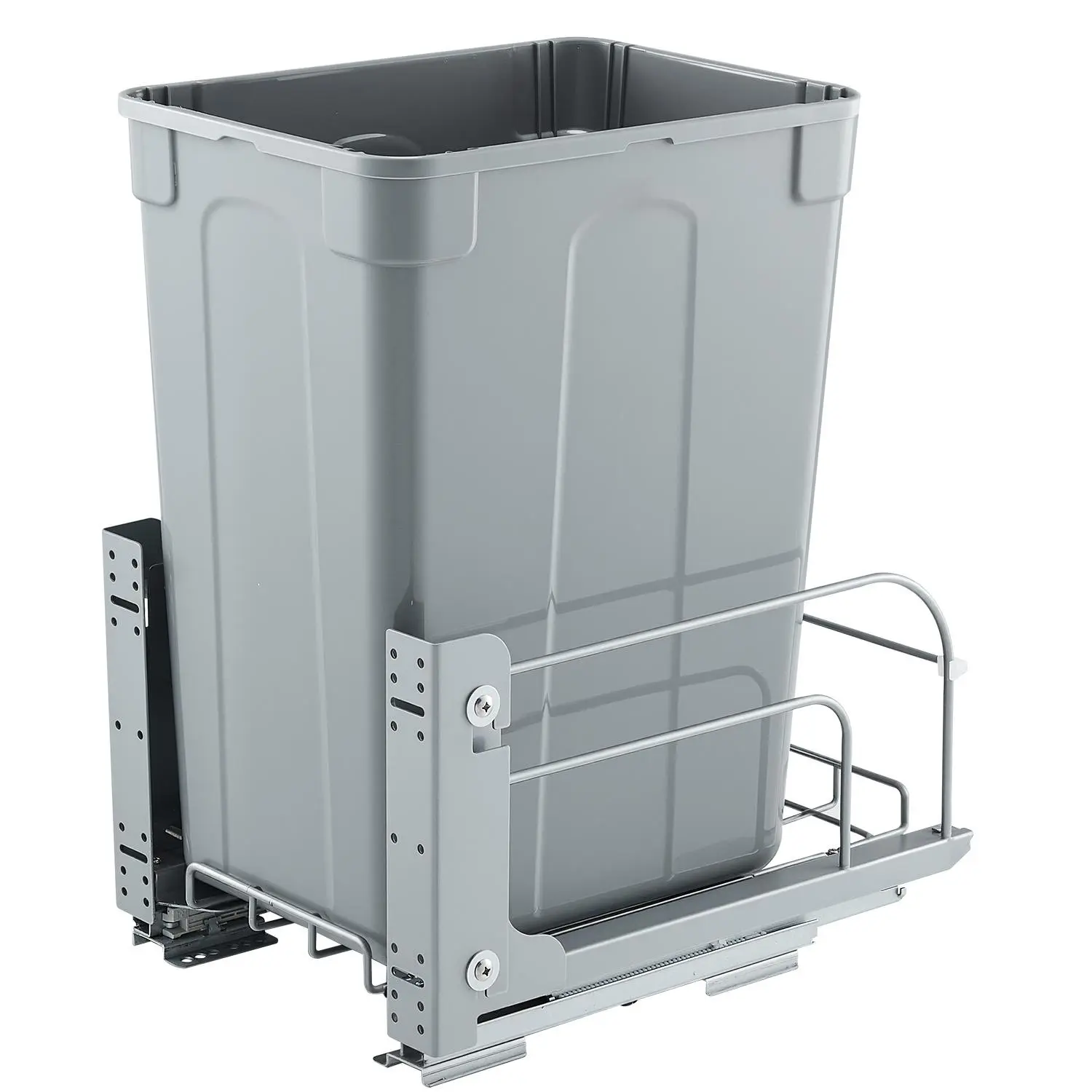 【Summerfinds】VEVOR Pullout Trash Can for Kitchen Cabinets,  , 35 QT Garbage Waste Recycling Bin, Under Mount Waste Container, with Heavy Duty Metal Soft Close Sliding System and Door Kit, for Sink, Under Counter