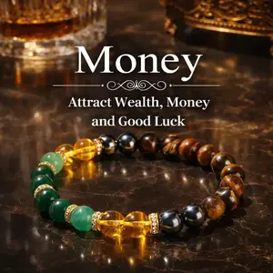 September Laurel Easter Money Bracelet with Black Onyx and Tiger's Eye - Luck Bracelet - Attract Wealth, Abundance and Prosperity