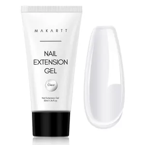 Makartt Poly Nail Gel Clear 50ML Gel Builder for Natural-Looking Crystal-Clear Nail Strengthener - Durable Gel for Home & Salon Use,not include nail form