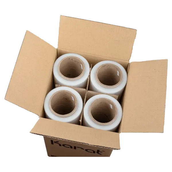 [4 Rolls] Hand Wrap Stretch Film (18" x1476'), 43 Gauge