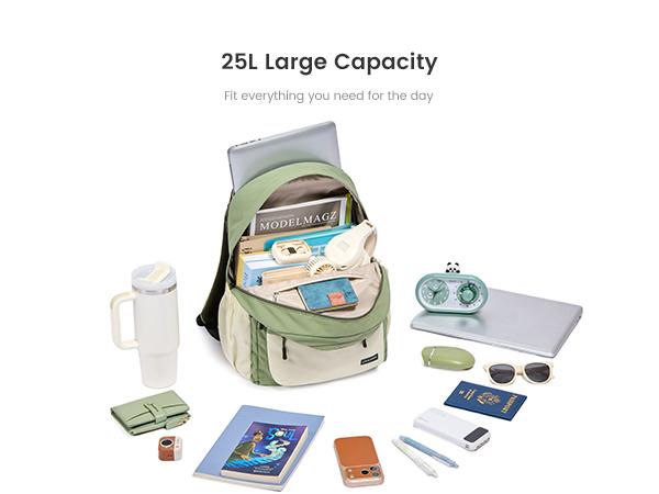 LOVEVOOK Laptop Backpack for Men Women with Giant Tumbler Holder Pocket | 15.6 Inch Travel Work College Bag, Large Multi-Pocket Water Resistant Purse, Anti-Theft Daypack for Campus Office Commute