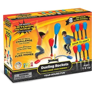 Original Dueling Rocket Launcher for Kids, 8 Rockets - Fun Backyard & Outdoor Kids Toys Gifts for Boys & Girls -Toy Foam Blaster Set Soars 200ft - Multi-Player Launcher Stand