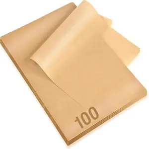 100Pcs Parchment Paper Sheets, 9x13 In Unbleached Parchment Paper for Baking Grilling Air Fryer and Steaming, Precut Non-Stick Parchment Baking Sheets in Quarter Size for Bread Cakes Cookies Kovpnor