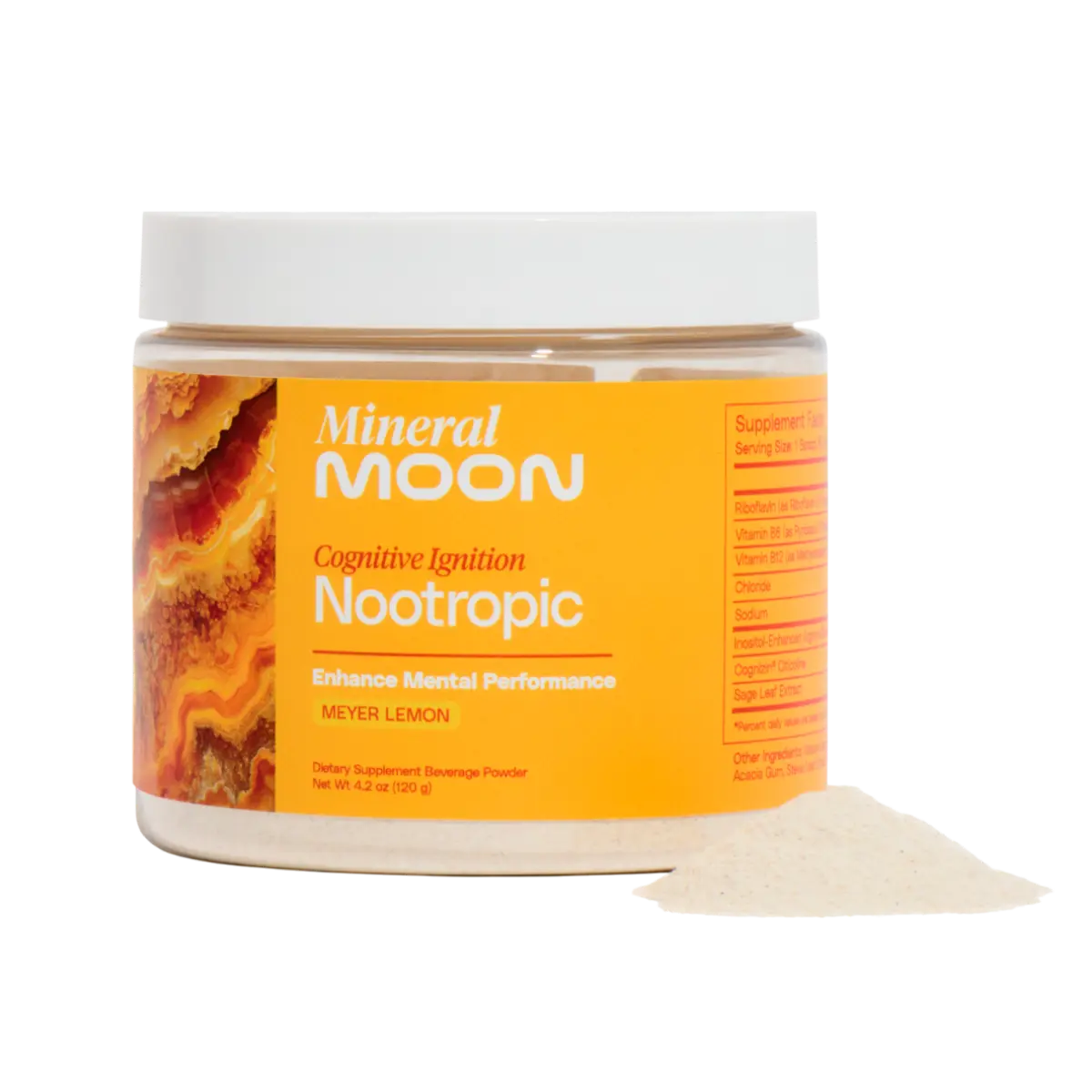 Mineral Moon Nootropic - Meyer Lemon Drink Mix For Focus Clarity And Concentration Cognitive Ignition Healthcare Natural Vitamin Dietary Supplement Fitness Bathroom