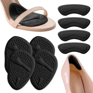 Foot Cushions, Ball of Foot Pads for Women Inserts, Heel Inserts for Women, Metatarsal Cushions – Anti-Slip Fit, Prevent Rubbing and Blisters, One Size Fits Most (2 Sets)