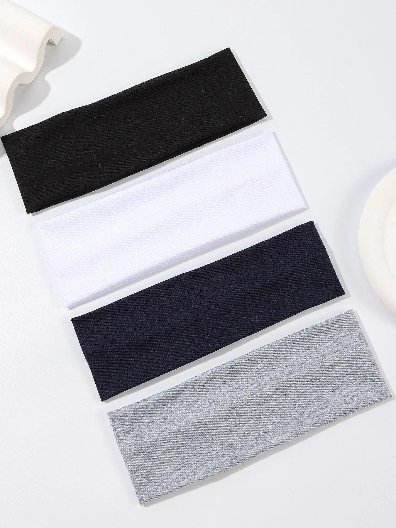 2024 Summer Simple Plain Wide Elastic Hair Band As Gift, Casual Versatile Sports Hair Band for Yoga Wear, Running, Hair Accessories for Women & Men, W