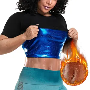 Sauna Suit for Women Sweat Suit, Short Sleeve Sweater for Women, Athletic Tee Sauna Top Compression Waist Trainer