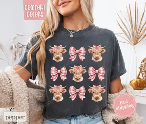 Coquette Cow Shirt Comfort Colors,  Farm Tee, Women's Graphic Tshirt