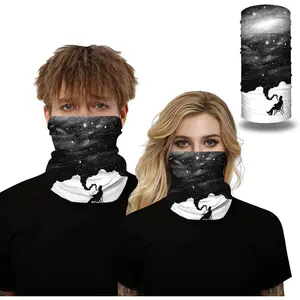 Angelife Neck Gaiter Scarf Dust Wind Balaclava Headband Cool Skull Wolf Bandana for Women Men
