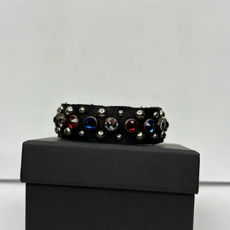 Unisex Modern Star Cuff Bracelet - 2 Adjustable Zinc Bands, 7-8 in Wrist Size, High-Clarity Radiant Austrian Crystals, Irregular Prong-Set Stones, Metal Coating, Daily Wear Birthday Anniversary Gift