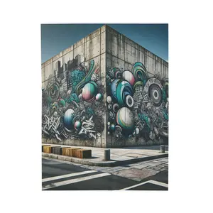 Graffiti Expressions on a Concrete Canvas - Plush Blanket