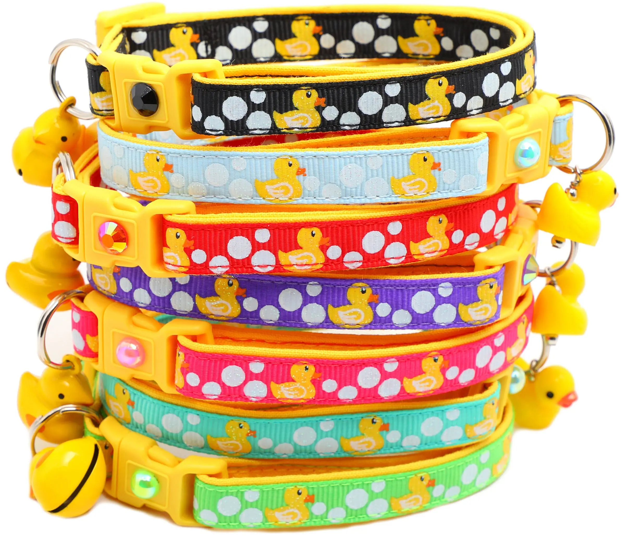 Rubber Duckies Breakaway Safety Handmade Cat Collar by Pugs2Persians Bubble Bath Duck