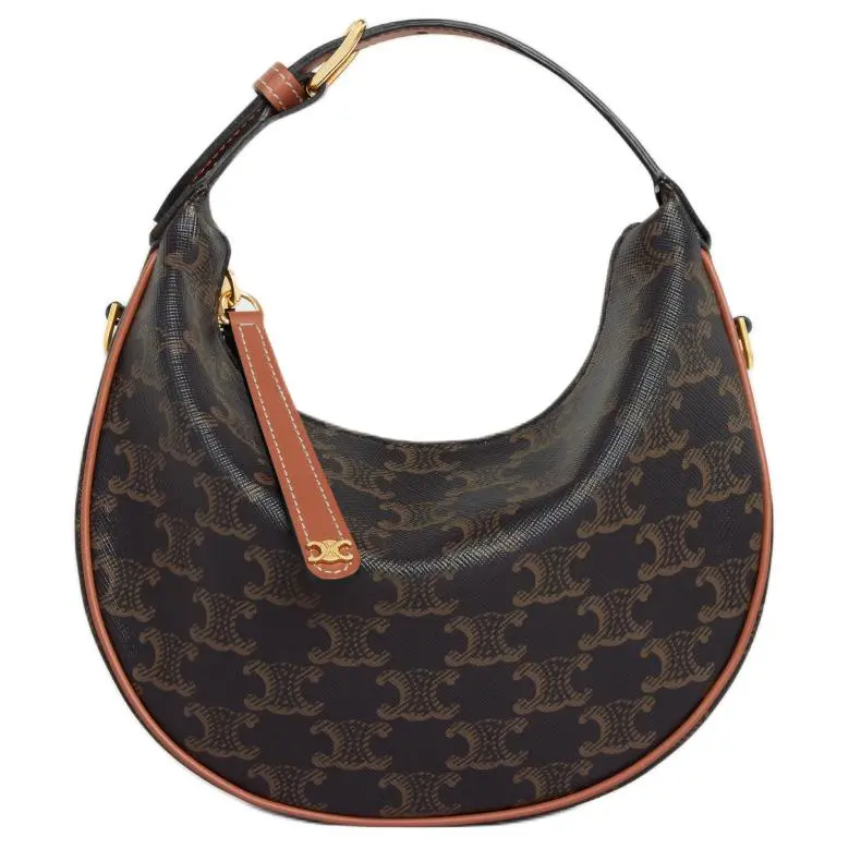 Women's Celine Logo-Print Leather Handbag, Tan Color