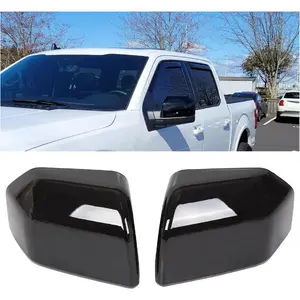 HECASA Top Half Upper Mirror Covers Skull Caps Replacement Compatible with 2015-2020 Ford F150 (Black, Pair) Car Accessories Automotive