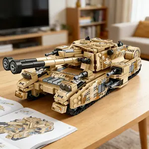 766pcs Desert Tank Armored Vehicle Building Blocks, Creative Construction Toy for Boys, Ideal Gift for Kids' Learning and Fun