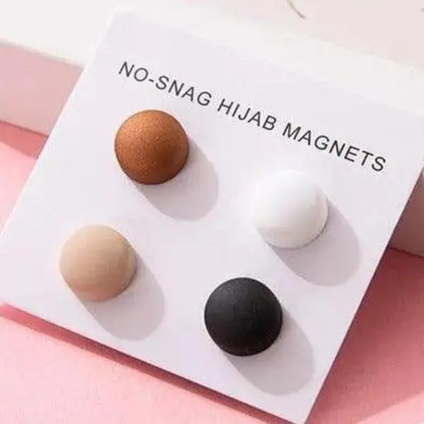4-Pack Matte Mixed Color Magnetic Hijab Pins, Strong No-Snag Pinless Clasps for Women's Scarves, Clothes, and Dress, Everyday Use