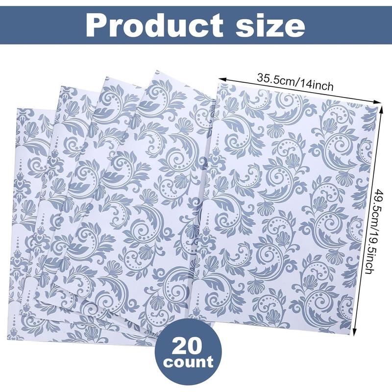 Eersida 20 Sheets 14 x 19.5 Inch Scented Drawer Liners for Dresser Non Adhesive Fragrant Drawer Liners Paper for Bedroom Kitchen Cabinet Home Shelf Closet(Novel Pattern,Linen)