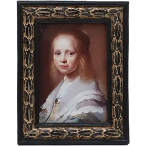 2.5X3.5 Small Vintage Picture Frame, Tiny Antique Ornate Black and Gold Photo Frame YULINK