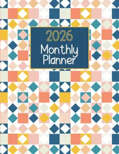 Monthly Planner Simple and Easy To Use Organizer with Dated Calendar Months for One Year Notes and Dot Grid Pages