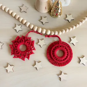 Macrame ornaments | Boho Christmas Decor | Unique Holiday Decor | Handmade | Gift for her | 2023 Ornaments | Boho Chic | Christmas Gifts Cotton Tree Decoration