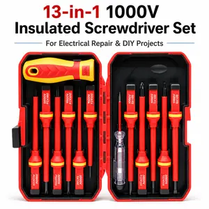 13-in-1 Insulated Screwdriver Set with Strong Magnetic Soft Handle for Home Electrician Hardware Tools kit