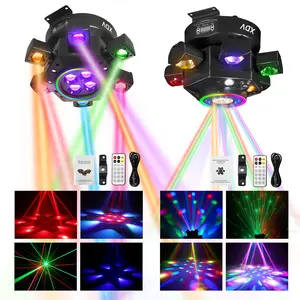 XDV Father’s Day Moving Head DJ Light 6 Arms, 150W RGBW Stage Light with DMX-512, Sound Activated for Parties & Weddings