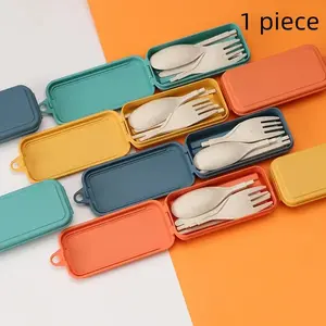 Random Color Reusable Utensils Set, Portable Tableware Set, Including 1 Fork & 1 Spoon & 1 Chopstick & 1 Knife & 1 Case, Collapsible Travel Cutlery, Perfect for Travel, Picnic, Camping & Birthday Use