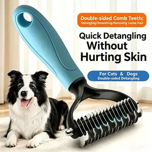 Pet Comb for Teddy and Golden Retriever, Knot-Free Dog Brush, Long Hair Cat Grooming Tool, Float Hair Remover, Thinning Brush, Smooth Fur Cleaner