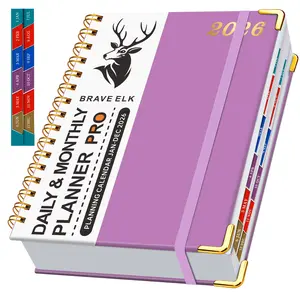 2026 Dual-Line Spiral Planner, 400 Pages, 12 Months Weekly Monthly Plan, Boost Learning Efficiency, Memo, Time Management, Personal Organizer