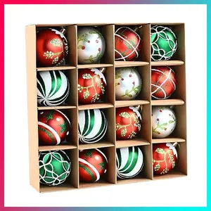 16PCS Christmas Balls Ornaments - 2.36’’ Plastic Christmas Tree Ornaments Balls, 2024 Christmas Ornaments, White Green Silver and Red Hanging Decorations, Shatterproof Ornaments for Christmas