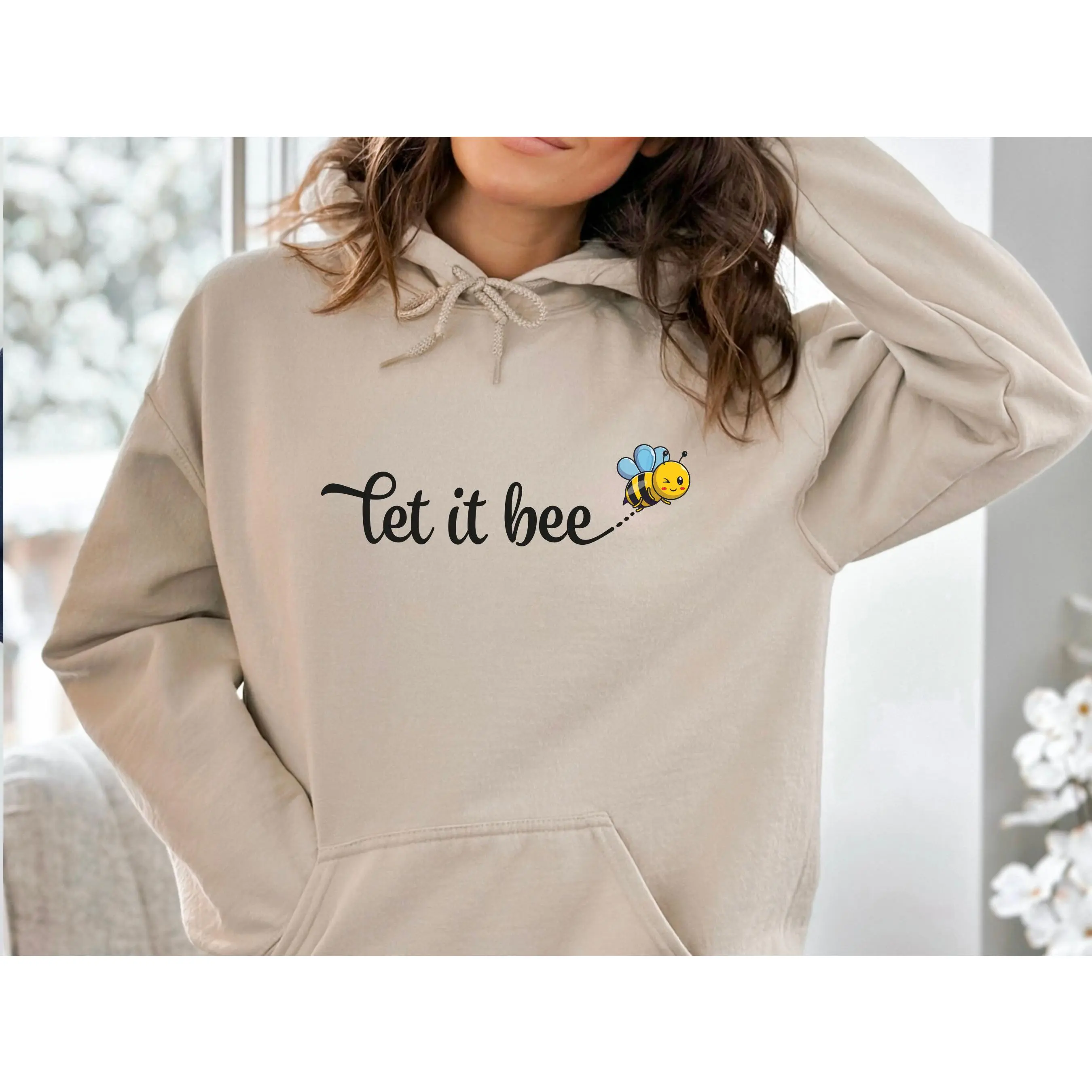 Let It Be Hoodie, The Bee Gifts, Let It Bee Hoodie, Inspirational Hoodie, Motivational Hoodie, Kindness Hoodie, Bee Hoodie, Bee Gift Top Classic Cotton Crewneck Sweatshirt And Elegance Hoodie