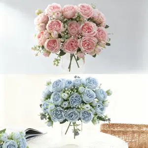 These 4 artificial peony embroidered ball floral wedding table decorations are ideal for home, office, party decorations, tabletops, and wedding garden displays (such as anniversaries, Easter, Thanksgiving, and birthdays) Artificial Plants