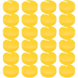 24 Packs 2 Inch Yellow Citronella Floating Candles, Small Lemongrass Scented Pool Water Wax Candles for Outdoor Summer Wedding Party Holiday, 6 Hour Burning
