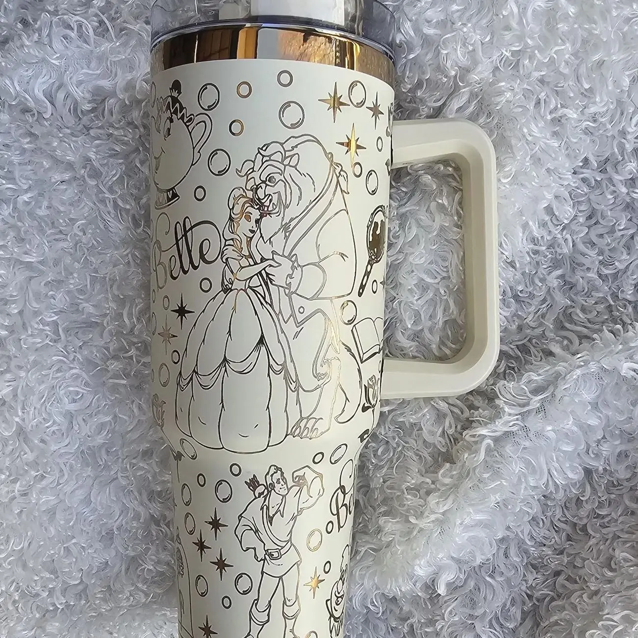 Beauty & The Beast Theme Laser Engraved Tumbler 40oz/30oz Personalized Custom Made Belle Cup