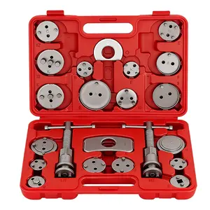 24pc Brake Caliper Compression Tool Set, Heavy Duty Brake Piston Compressor Tool and Wind Back Tool Kit for Brake Pad Replacement, Universal Disc Brake Caliper Tool Set with Red Case